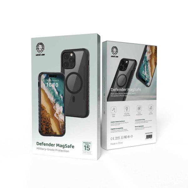 محافظ Magsafe Defender برای iPhone 15 Pro Max - مشکی - برند گرین لاین Green lion