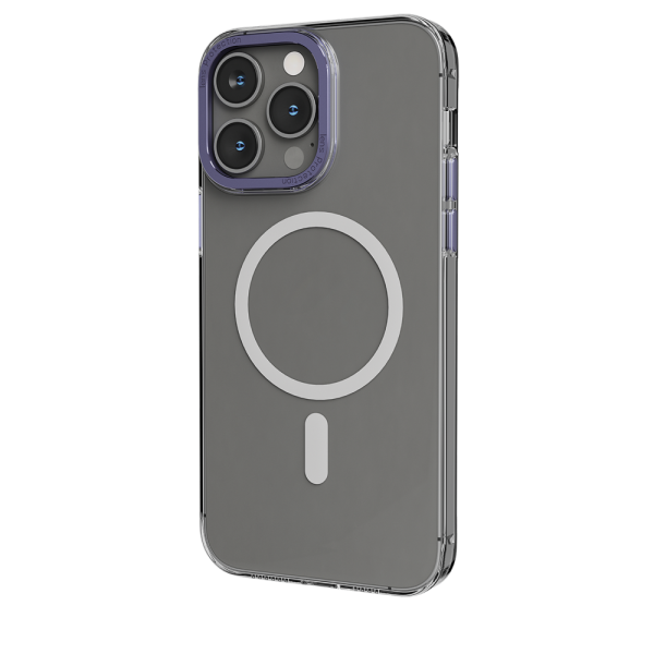 قاب پشتی شفاف MagSafe Sensa برای iPhone 14 Pro Max - Clear/Purple - برند لِوِلو Levelo