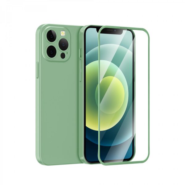 قاب Green 360 Carsaca Plus با گلس معمولی HD برای iPhone 13 Pro Max - Light Gr - برند گرین لاین Green lion