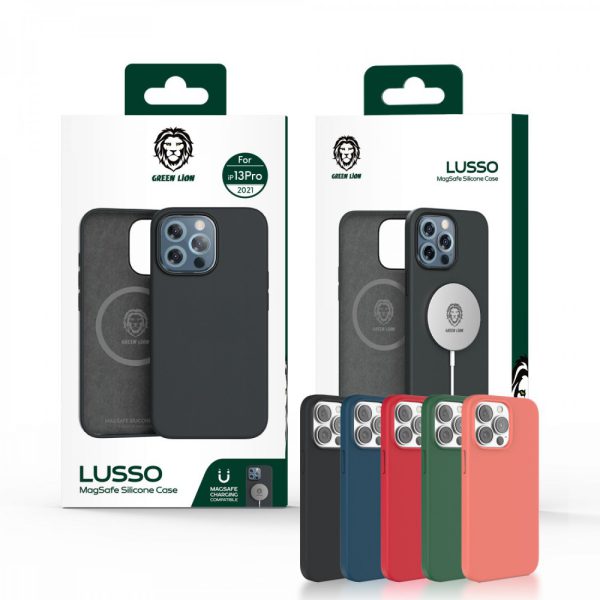 قاب سیلیکونی  Lusso MagSafe 360 برای آیفون 13 (6.1 اینچ) - صورتی - برند گرین لاین Green lion