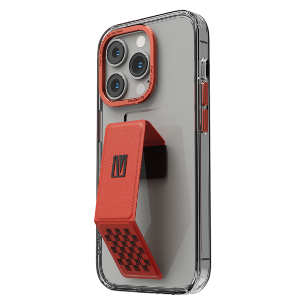 قاب پشتی شفاف مدل مورفیکس کلارا Gripstand iPhone 14 Pro Max IMD - قرمز - برند لِوِلو Levelo