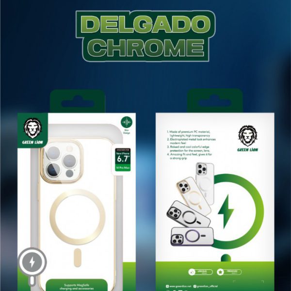 محافظ Delgado Chrome Magsafe برای iPhone 14 Pro Max (6.7 اینچ) - مشکی - برند گرین لاین Green lion