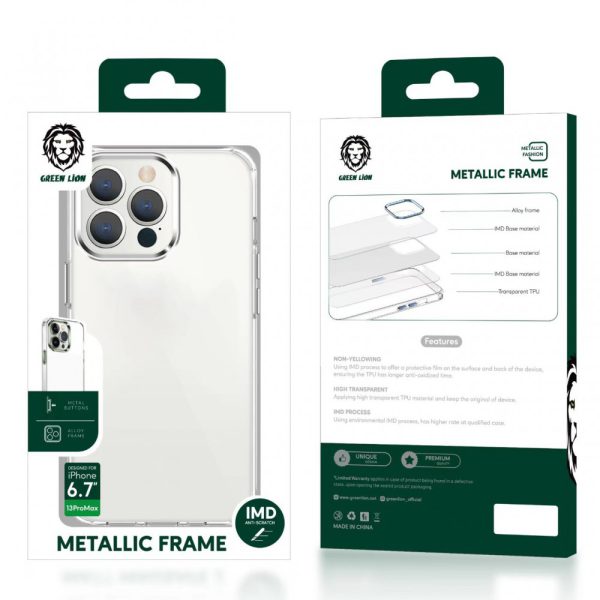 قاب فلزی  TPU قاب شفاف برای iPhone 13 Pro Max (6.7 اینچ) - مشکی - برند گرین لاین Green lion