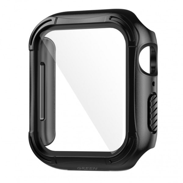 محافظ Green Guard Pro PC/TPU با گلس برای Apple Watch 44mm - مشکی - برند گرین لاین Green lion