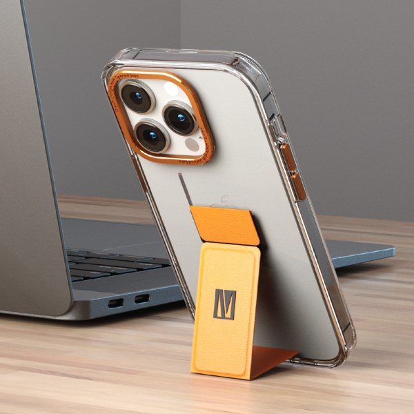 قاب پشتی شفاف مدل مورفیکس کلارا Gripstand iPhone 14 Pro Max IMD - نارنجی - برند لِوِلو Levelo