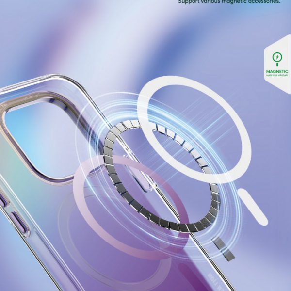 قاب  رنگین کمان Magsafe برای آیفون 14 پلاس (6.7 اینچ) - بنفش - برند گرین لاین Green lion