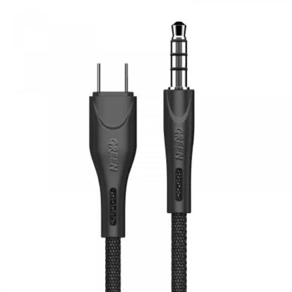 کابل  AUX 3.5 به Type-C 1.2M 2.4A - مشکی - برند گرین لاین Green lion
