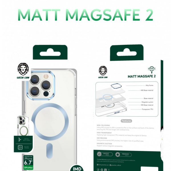 قاب Magsafe مات  برای iPhone 13 Pro Max (6.7 اینچ) - طلایی - برند گرین لاین Green lion