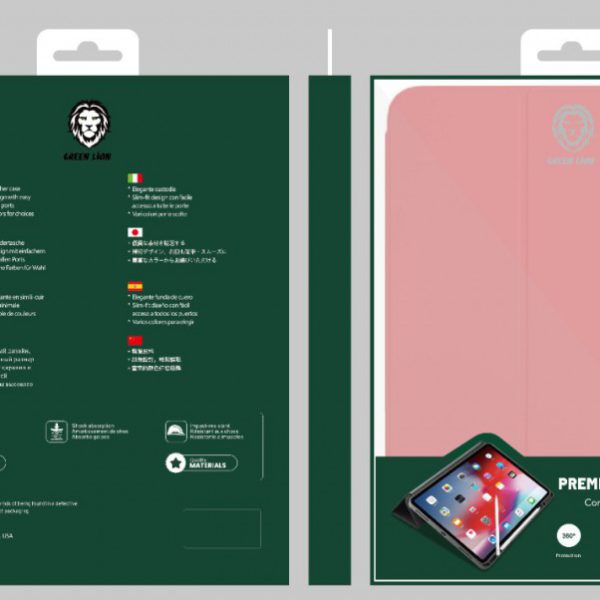 قاب چرمی ممتاز مداد برای iPad10 10.9 اینچی 2022 - صورتی - برند گرین لاین Green lion