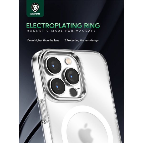 قاب فلزی  TPU قاب شفاف برای آیفون 13 پرو (6.1 اینچ) - مشکی - برند گرین لاین Green lion