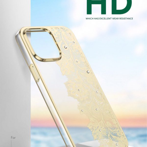 قاب پرده گلدار Nature 2 برای iPhone 14 Pro Max (6.7 اینچ) - طلایی - برند گرین لاین Green lion