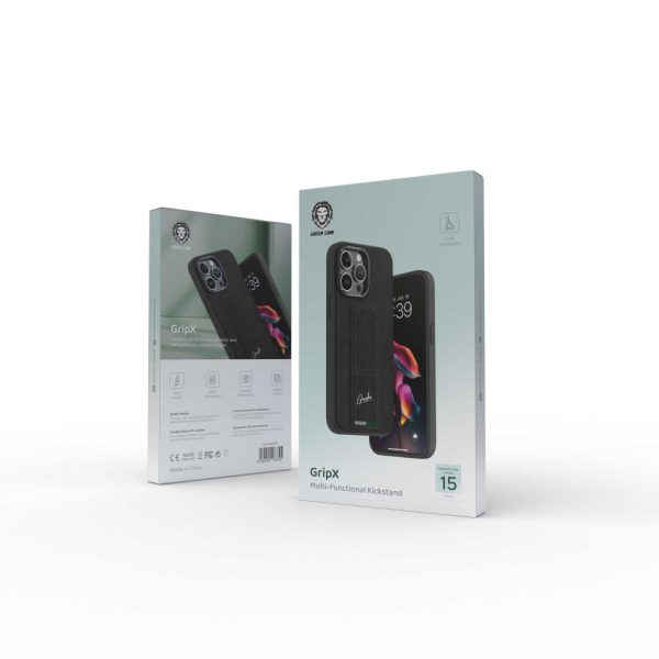 قاب GripX با Kickstand برای iPhone 15 Pro - مشکی - برند گرین لاین Green lion