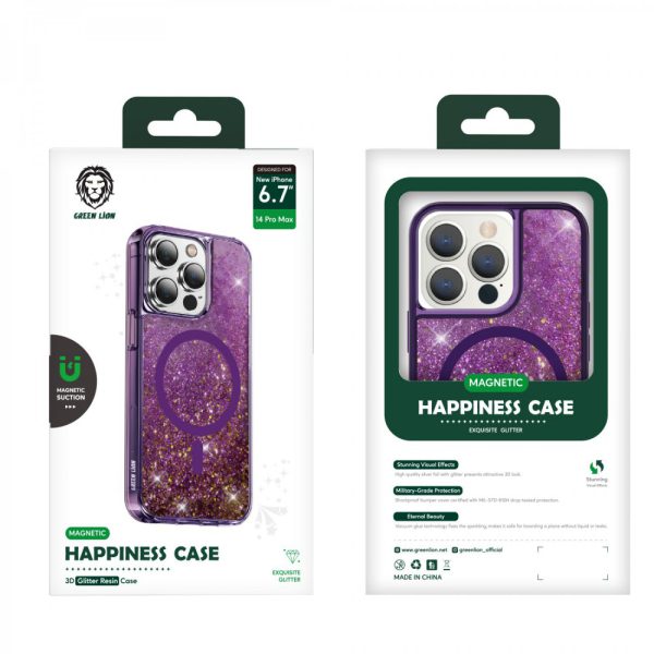 قاب رزینی سه بعدی Magnetic Happiness برای آیفون 14 (6.1 اینچ) -  - برند گرین لاین Green lion