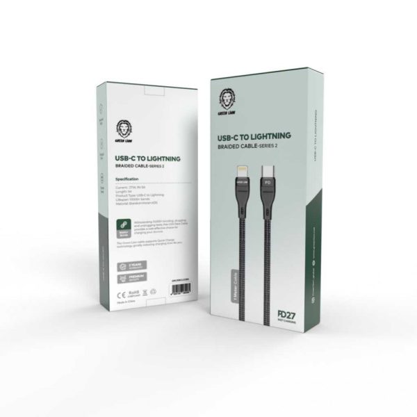 کابل تبدیل USB-C به Lightning گرین لاین مدل GNUSBCLG2BK طول 1 متر