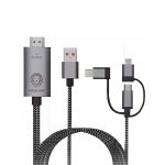 کابل تبدیل HDMI به Lightning/microUSB/USB-C گرین لاین مدل GN3IN1HDMI طول 1.8 متر