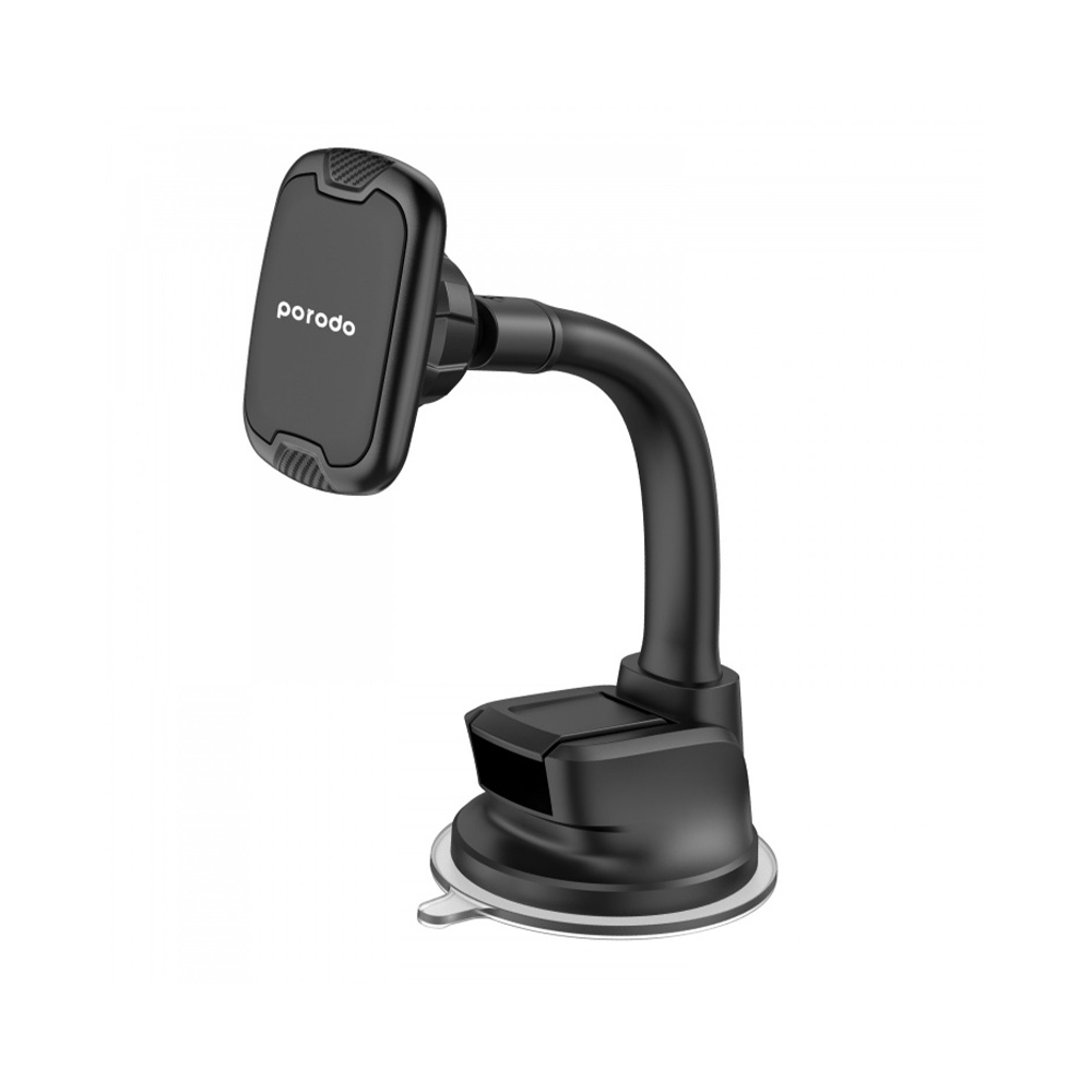 Porodo Magnetic Car Mount Windshield with Strong Suction Cup هولدر گوشی پرودو مدل MSCDP رنگ مشکی