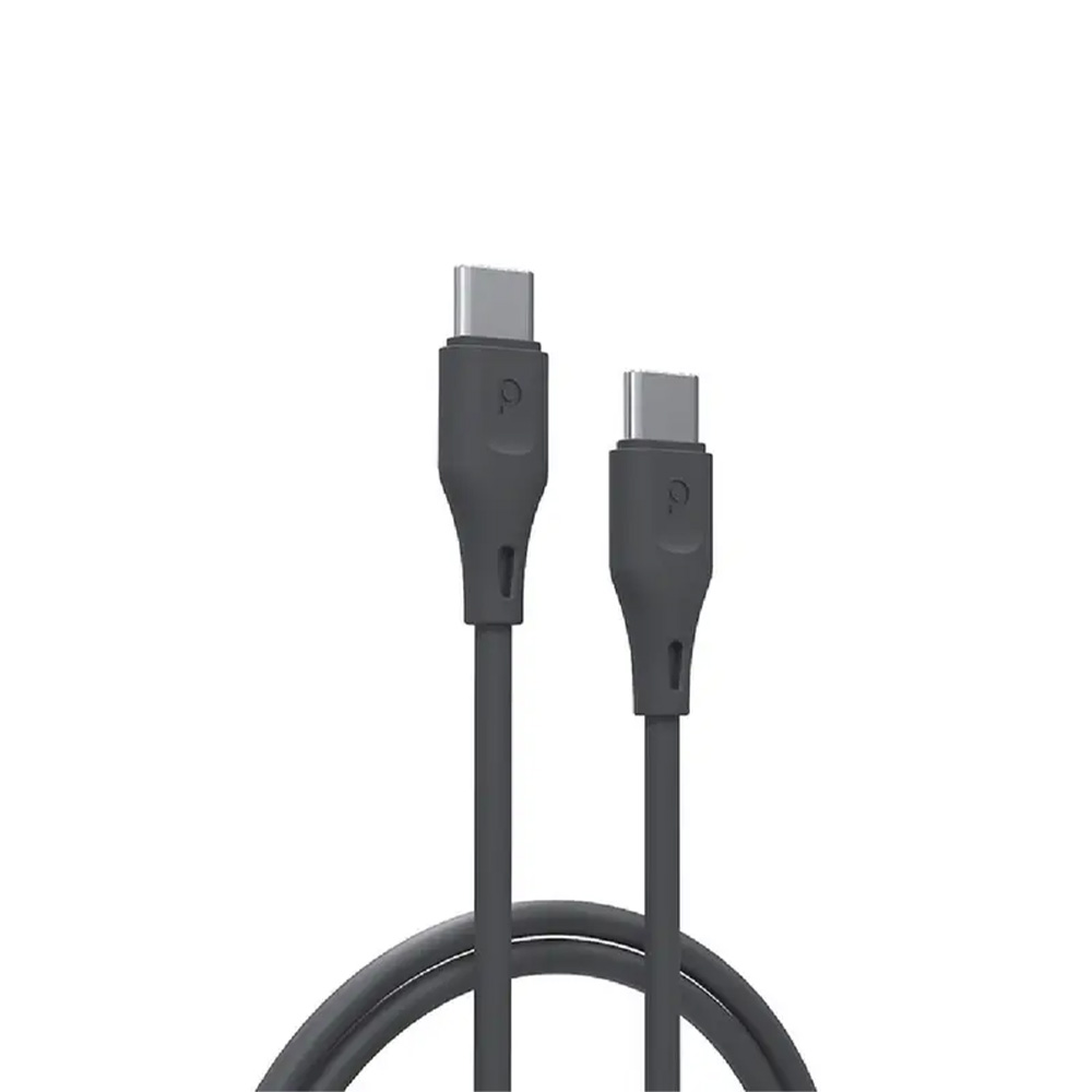 porodo-new-pvc-usb-c-to-usb-c-cable-60w-1-2m-black کابل USB-C به USB-C پرودو مدل PD-U12CCC - تصویر 1