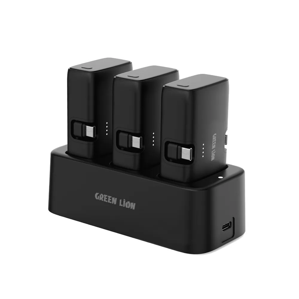 پاوراستیشن گرین لاین مدل GN3IN1PB5KBK ظرفیت 5000 میلی آمپر ساعت - مجموعه 3 عددی
