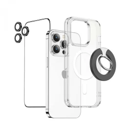 قاب و لنز ی 4 در 1 برای iPhone 15 Pro Max - شفاف - برند گرین لاین Green lion - تصویر 3