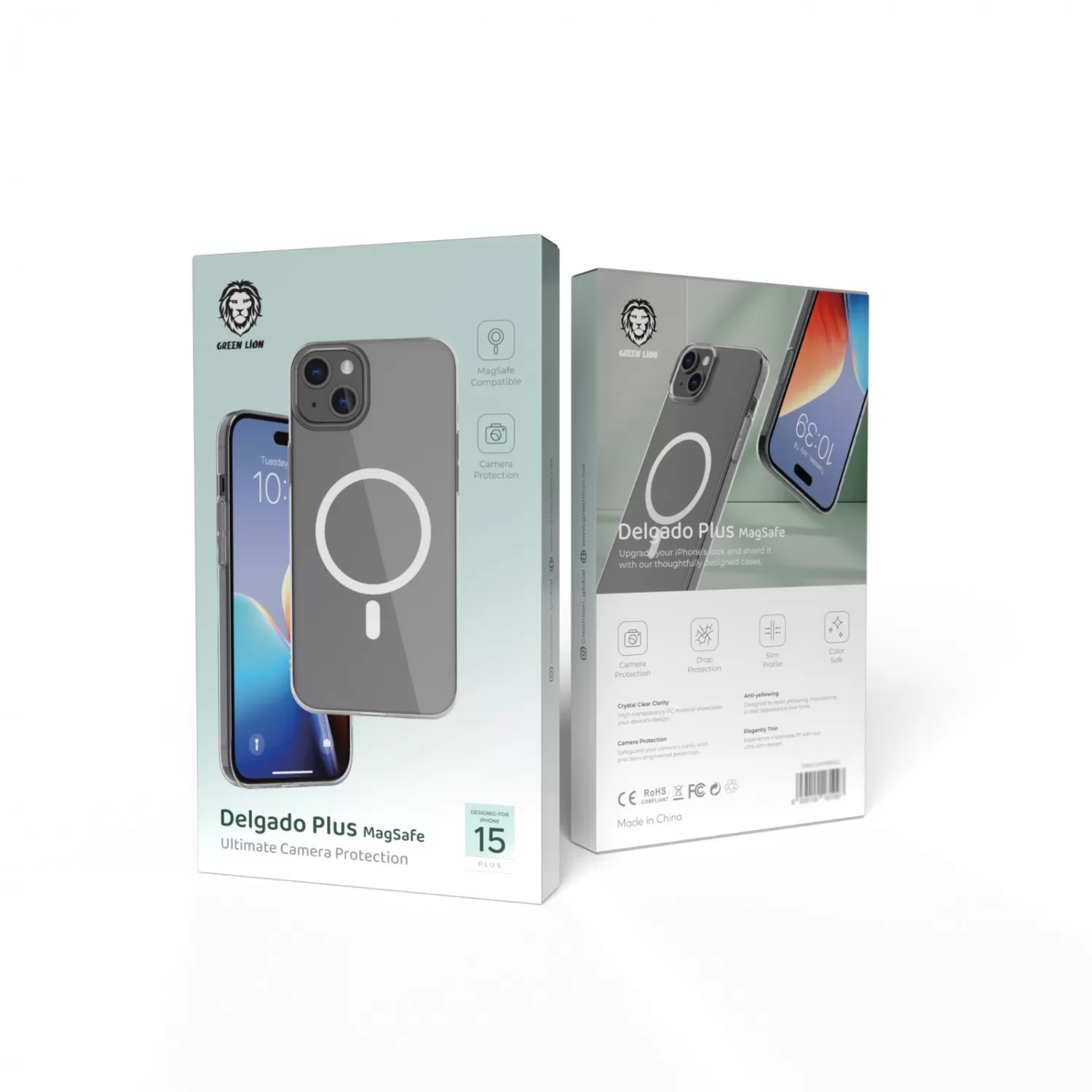 قاب Magsafe Delgado برای iPhone 15 Plus - Clear - برند گرین لاین Green lion