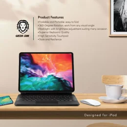 صفحه کلید جادوی  برای iPad 12.9 اینچی (عربی/انگلیسی) 500 میلی آمپر ساعت - مشکی - برند گرین لاین Green lion - تصویر 4