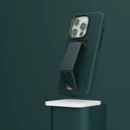 قاب سیلیکونی Morphix با دستگیره چرمی برای iPhone 15 Pro Max - سبز - برند لِوِلو Levelo - تصویر 3