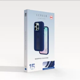 قاب سیلیکونی Morphix با دستگیره سیلیکونی برای iPhone 15 Pro - آبی عمیق - برند لِوِلو Levelo - تصویر 7