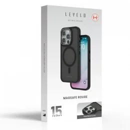 قاب Rouge برای آیفون 15 پرو مکس - مشکی - برند لِوِلو Levelo - تصویر 3