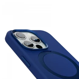 قاب سیلیکونی Pro Liquide برای iPhone 15 Pro Max - آبی عمیق - برند لِوِلو Levelo - تصویر 3