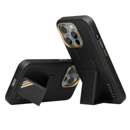 قاب Morphix Cuero Gripstand برای آیفون 15 پرو - مشکی - برند لِوِلو Levelo - تصویر 4