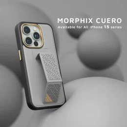 قاب Morphix Cuero Gripstand برای آیفون 15 پرو - خاکستری - برند لِوِلو Levelo - تصویر 8