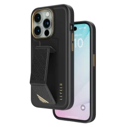 قاب Morphix Cuero Gripstand برای iPhone 15 Pro Max - مشکی - برند لِوِلو Levelo - تصویر 5