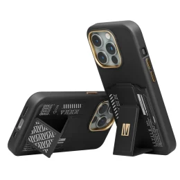 قاب Morphix Gripstand با نگهدارنده کارت برای iPhone 15 Pro - مشکی - برند لِوِلو Levelo - تصویر 4