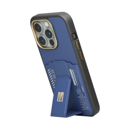 قاب Morphix Gripstand با نگهدارنده کارت برای iPhone 15 Pro - آبی - برند لِوِلو Levelo - تصویر 3