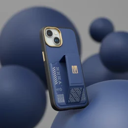 قاب Morphix Gripstand با نگهدارنده کارت برای iPhone 15 Plus - آبی - برند لِوِلو Levelo - تصویر 3