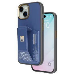 قاب Morphix Gripstand با نگهدارنده کارت برای iPhone 15 Plus - آبی - برند لِوِلو Levelo - تصویر 7