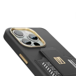 قاب Morphix Gripstand با نگهدارنده کارت برای iPhone 15 Pro Max - مشکی - برند لِوِلو Levelo - تصویر 5