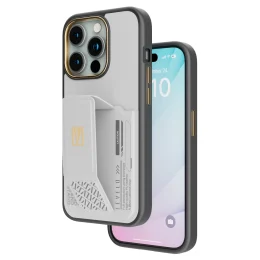 قاب Morphix Gripstand با نگهدارنده کارت برای iPhone 15 Pro Max - خاکستری - برند لِوِلو Levelo - تصویر 5
