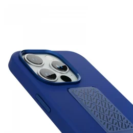 قاب سیلیکونی Morphix با دستگیره چرمی برای iPhone 15 Pro - آبی عمیق - برند لِوِلو Levelo - تصویر 3