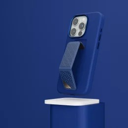 قاب سیلیکونی Morphix با دستگیره چرمی برای iPhone 15 Pro - آبی عمیق - برند لِوِلو Levelo - تصویر 4