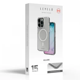 قاب PC Allure برای iPhone 15 Pro Max - Clear - برند لِوِلو Levelo - تصویر 3