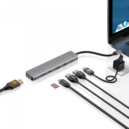 هاب 6 پورت USB-C پاورولوژی مدل P61HBCGY - تصویر 4