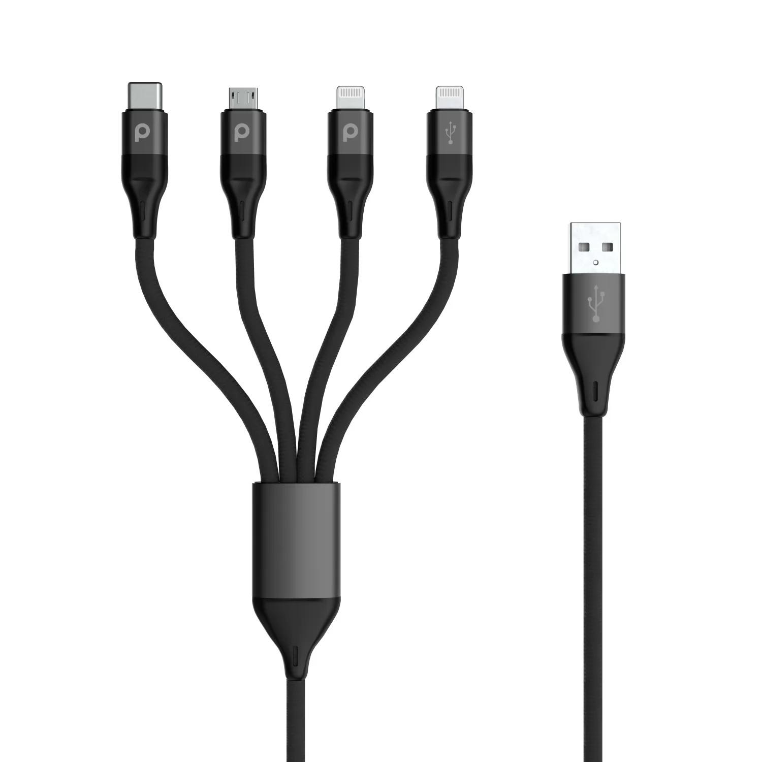 کابل 4 در 1 ( Lightning 2X / Micro USB / Type-C ) پرودو مدل PD-LLCMBR