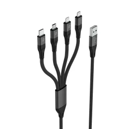 کابل 4 در 1 ( Lightning 2X / Micro USB / Type-C ) پرودو مدل PD-LLCMBR - تصویر 3
