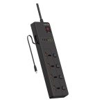 چندراهی و محافظ برق گرین لاین مدل GNGS8PSKT2 رنگ مشکی و سفید