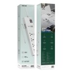 چندراهی و محافظ برق گرین لاین مدل GNGS8PSKT2 رنگ مشکی و سفید
