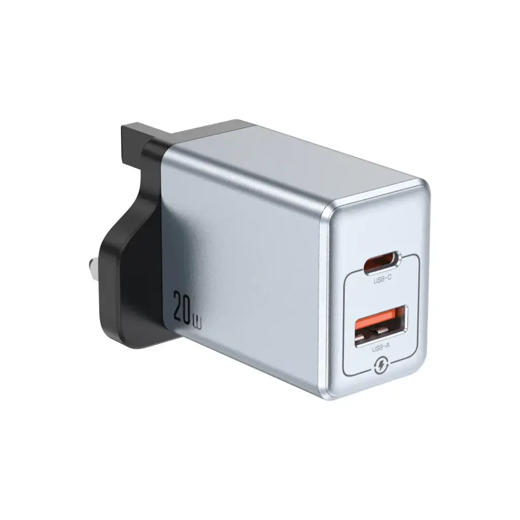 آداپتور 20 وات پرمیوم گرین لاین مدل GNPD20W2UK رنگ خاکستری