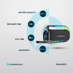 اسپیکر بلوتوثی پاورولوژی مدل PWLAU012 همراه با میکروفون - تصویر 2