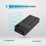 چندراهی برق پاورولوژی مدل PWCUQC030 رنگ مشکی