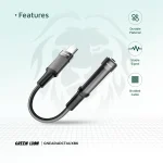 آداپتور هدفون USB-C به 3.5 AUX 12CM - مشکی - برند گرین لاین Green lion - تصویر 7
